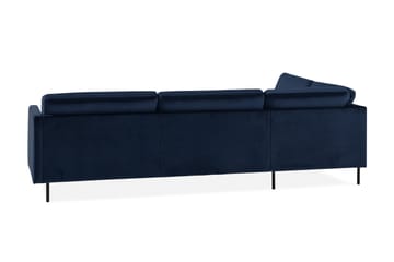 Teodin 2,5-sits Sammetssoffa med Schäslong Vänster - Blå - Möbler - Vardagsrum - Soffor - Divansoffa & schäslong