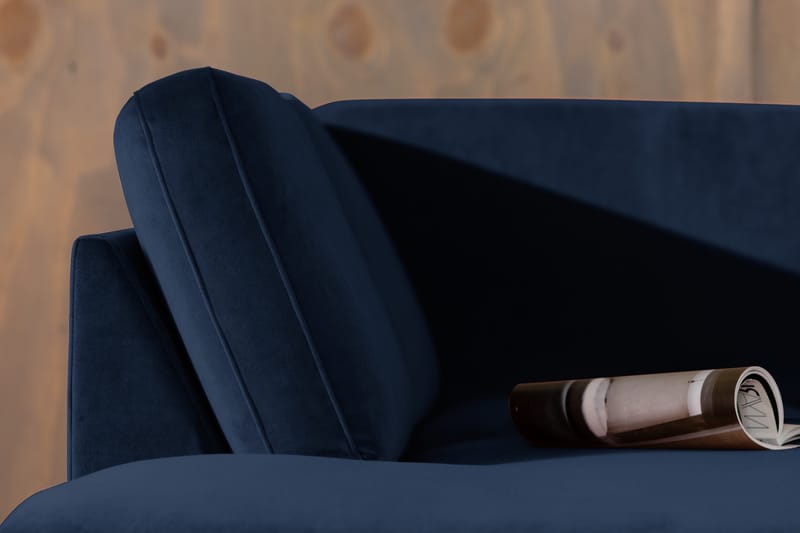 Teodin 2,5-sits Sammetssoffa med Schäslong Vänster - Blå - Möbler - Vardagsrum - Soffor - Divansoffa & schäslong