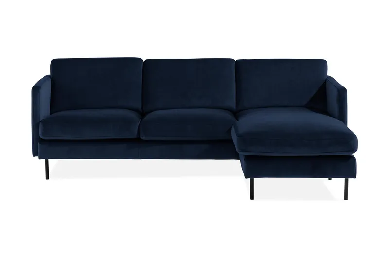 Teodin Sammetssoffa 2-sits med Divan Höger, Blå