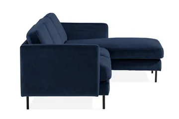 Teodin Sammetssoffa 2-sits med Divan Höger - Blå - Möbler - Vardagsrum - Soffor - Divansoffa & schäslong
