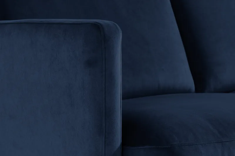 Teodin Sammetssoffa 2-sits med Divan Höger - Blå - Möbler - Vardagsrum - Soffor - Divansoffa & schäslong