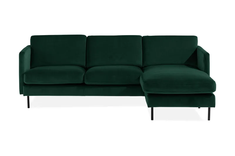 Teodin Sammetssoffa 2-sits med Divan Höger - Grön - Möbler - Vardagsrum - Soffor - Divansoffa & schäslong