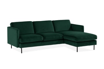 Teodin Sammetssoffa 2-sits med Divan Höger - Grön - Möbler - Vardagsrum - Soffor - Divansoffa & schäslong