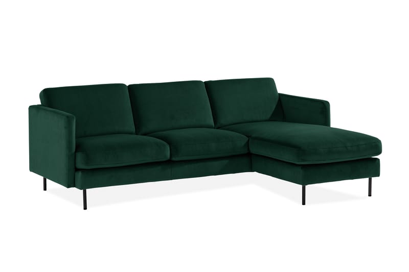 Teodin Sammetssoffa 2-sits med Divan Höger - Grön - Möbler - Vardagsrum - Soffor - Divansoffa & schäslong