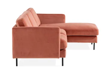 Teodin Sammetssoffa 2-sits med Divan Höger - Rosa - Möbler - Vardagsrum - Soffor - Divansoffa & schäslong