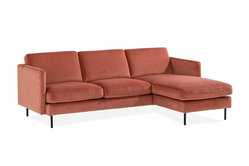 Teodin Sammetssoffa 2-sits med Divan Höger - Rosa - Möbler - Vardagsrum - Soffor - Divansoffa & schäslong