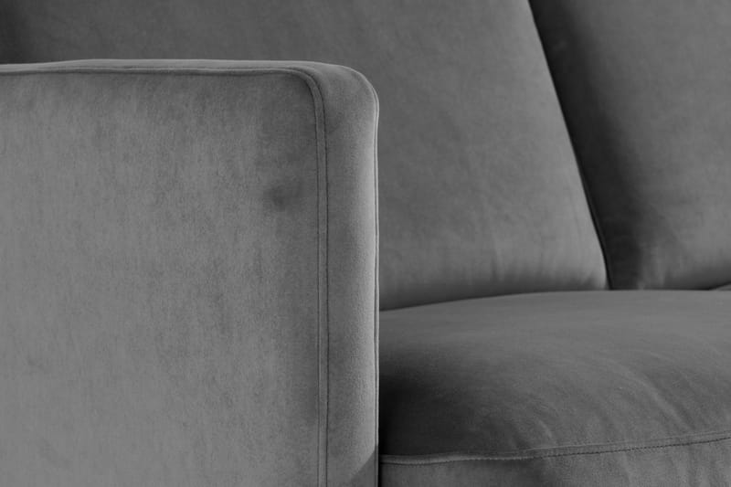 Teodin Sammetssoffa 2-sits med Divan Vänster - Ljusgrå - Möbler - Vardagsrum - Soffor - Sammetssoffor