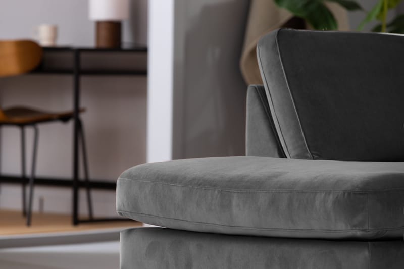 Teodin U-soffa med Divan Sammet Höger - Ljusgrå - Möbler - Vardagsrum - Soffor - U-soffor
