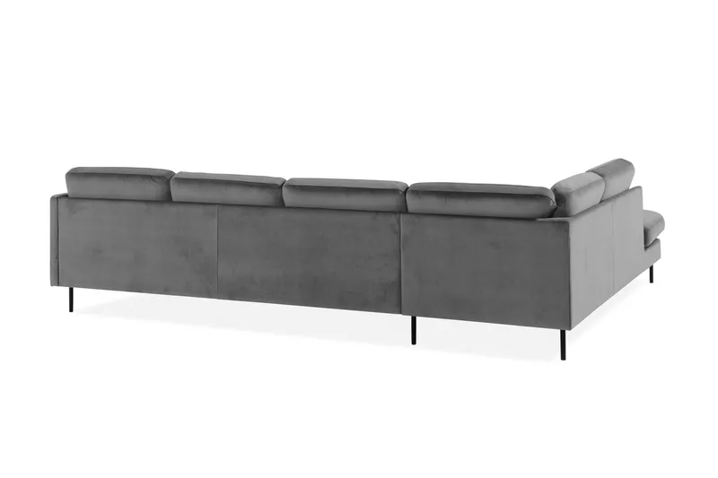 Teodin U-soffa med Divan Sammet Höger - Ljusgrå - Möbler - Vardagsrum - Soffor - U-soffor