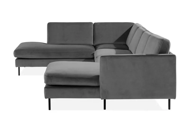 Teodin U-soffa med Divan Sammet Höger - Ljusgrå - Möbler - Vardagsrum - Soffor - U-soffor