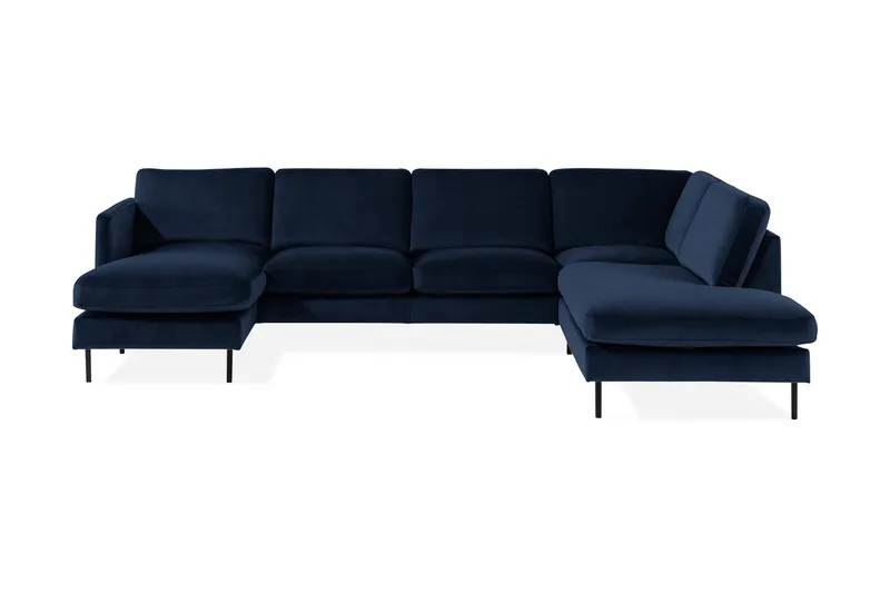 Teodin U-soffa med Divan Sammet Vänster - Blå - Möbler - Vardagsrum - Soffor - U-soffor