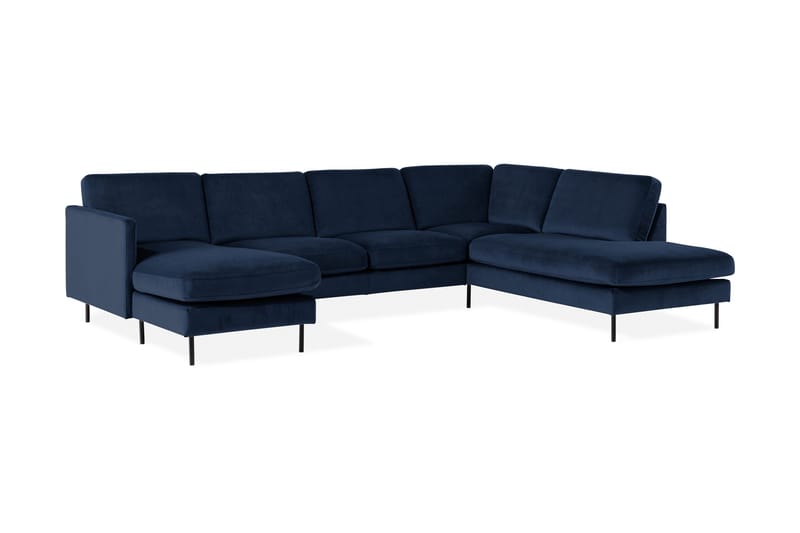 Teodin U-soffa med Divan Sammet Vänster - Blå - Möbler - Vardagsrum - Soffor - U-soffor