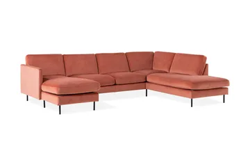 Teodin U-soffa med Divan Sammet Vänster - Rosa - Möbler - Vardagsrum - Soffor - U-soffor
