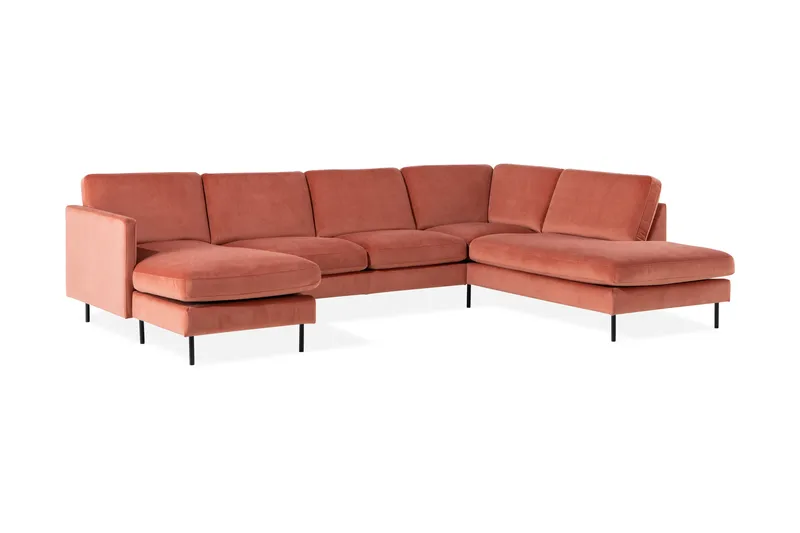 Teodin U-soffa med Divan Sammet Vänster - Rosa - Möbler - Vardagsrum - Soffor - U-soffor