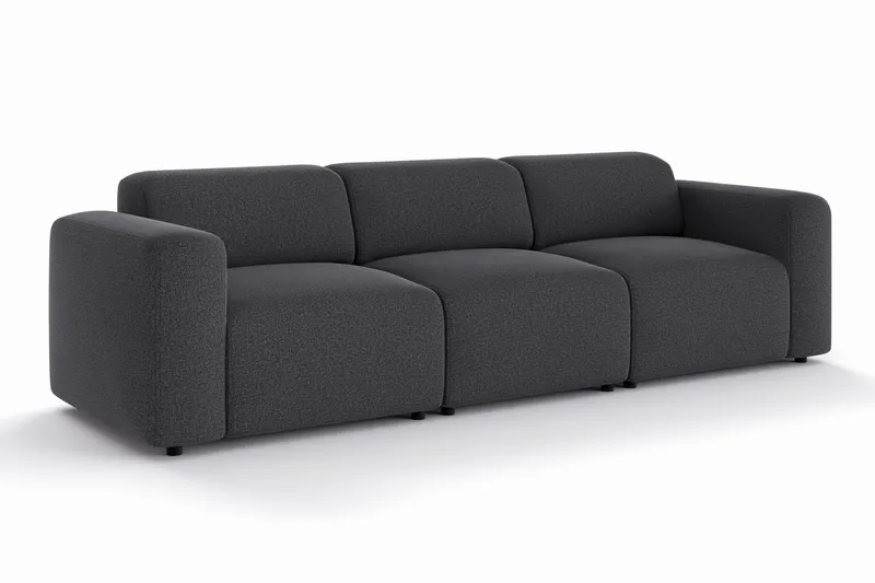 Torvasen 3-sits Soffa i Tyg - Svart - Möbler - Vardagsrum - Soffor - 3-sits soffor