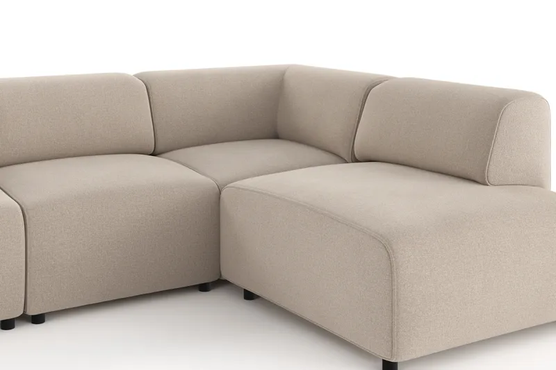 Torvasen 5-sits Soffa med Divan Höger i Tyg - Beige - Möbler - Vardagsrum - Soffor - Divansoffa & schäslong