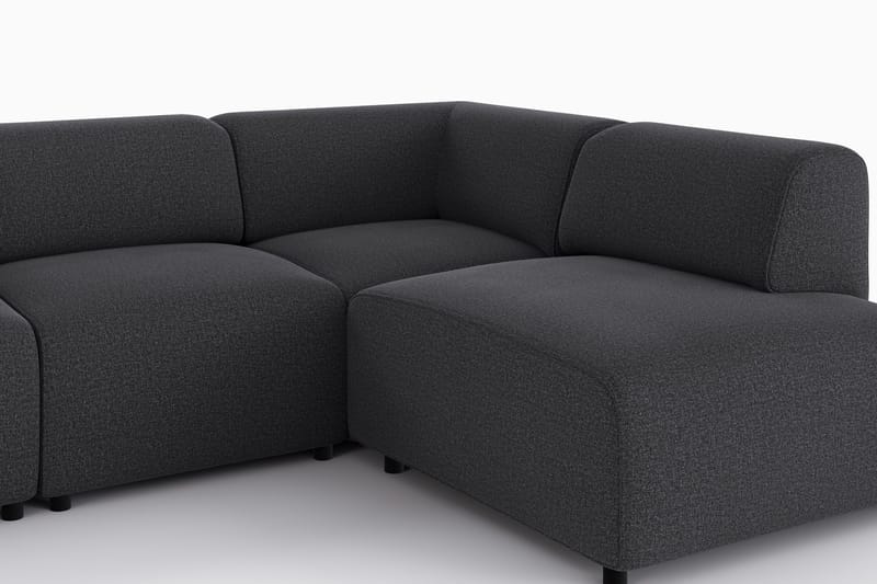 Torvasen 5-sits Soffa med Divan Höger i Tyg - Svart - Möbler - Vardagsrum - Soffor - Divansoffa & schäslong