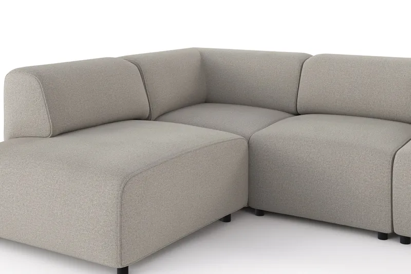 Torvasen 5-sits Soffa med Divan Vänster i Tyg - Ljusgrå - Möbler - Vardagsrum - Soffor - Divansoffa & schäslong