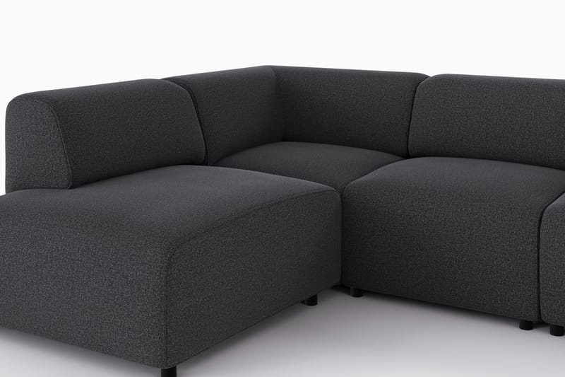 Torvasen 5-sits Soffa med Divan Vänster i Tyg - Svart - Möbler - Vardagsrum - Soffor - Divansoffa & schäslong