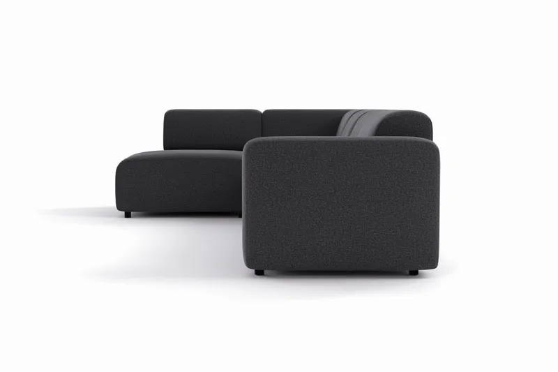 Torvasen 5-sits Soffa med Divan Vänster i Tyg - Svart - Möbler - Vardagsrum - Soffor - Divansoffa & schäslong