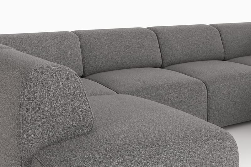Torvasen 6-sits Soffa med Dubbeldivan i Tyg - Grå - Möbler - Vardagsrum - Soffor - U-soffor