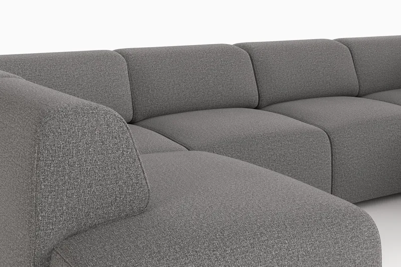 Torvasen 6-sits Soffa med Dubbeldivan i Tyg - Grå - Möbler - Vardagsrum - Soffor - U-soffor