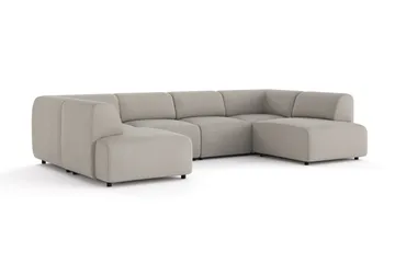 Torvasen 6-sits Soffa med Dubbeldivan i Tyg - Ljusgrå - Möbler - Vardagsrum - Soffor - U-soffor