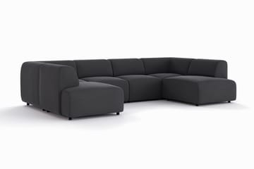 Torvasen 6-sits Soffa med Dubbeldivan i Tyg - Svart - Möbler - Vardagsrum - Soffor - U-soffor
