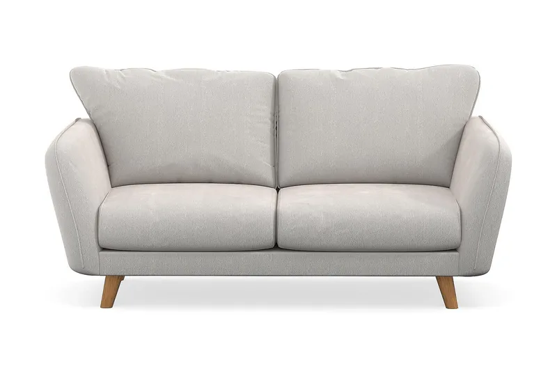 Trend Lyx 2-sits Soffa med Utsvängda Armstöd i Sammet med Träben - Vit - Möbler - Vardagsrum - Soffor - 2-sits soffor