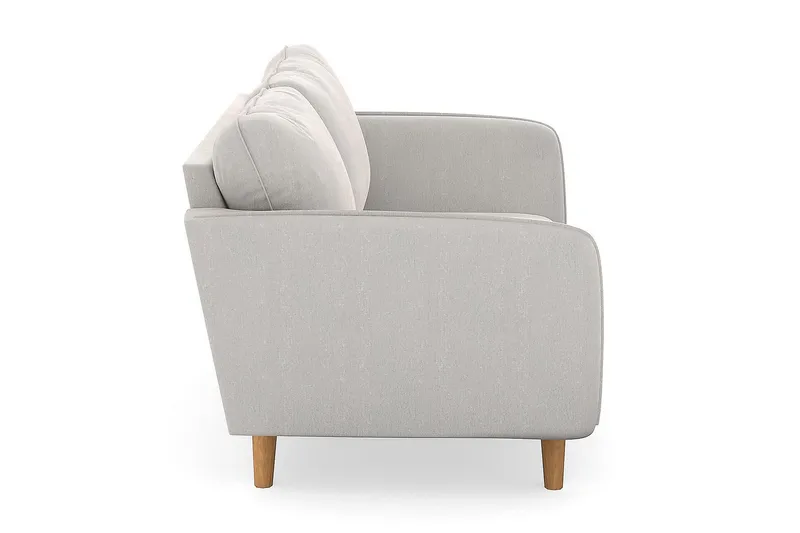 Trend Lyx 2-sits Soffa med Utsvängda Armstöd i Sammet med Träben - Vit - Möbler - Vardagsrum - Soffor - 2-sits soffor