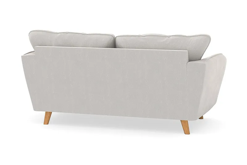 Trend Lyx 2-sits Soffa med Utsvängda Armstöd i Sammet med Träben - Vit - Möbler - Vardagsrum - Soffor - 2-sits soffor