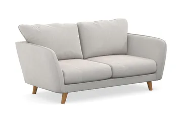 Trend Lyx 2-sits Soffa med Utsvängda Armstöd i Sammet med Träben - Vit - Möbler - Vardagsrum - Soffor - 2-sits soffor