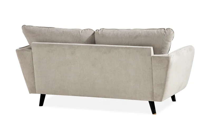 Trend Lyx 2-sits Soffa med Utsvängda Armstöd i Tyg med Svarta Ben - Beige - Möbler - Vardagsrum - Soffor - 2-sits soffor