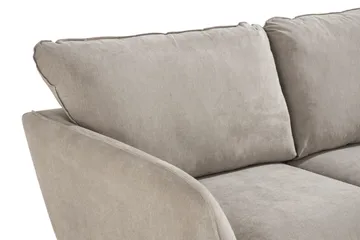 Trend Lyx 2-sits Soffa med Utsvängda Armstöd i Tyg med Svarta Ben - Beige - Möbler - Vardagsrum - Soffor - 2-sits soffor