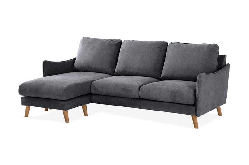 Trend Lyx 3-sits Divansoffa Vänster - Mörkgrå/Ek - Möbler - Vardagsrum - Soffor - Divansoffa & schäslong