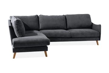 Trend Lyx 3-sits Divansoffa Vänster - Mörkgrå/Ek - Möbler - Vardagsrum - Soffor - Divansoffa & schäslong