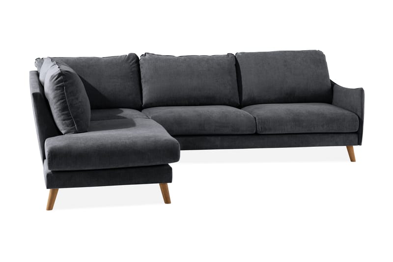 Trend Lyx 3-sits Divansoffa Vänster - Mörkgrå/Ek - Möbler - Vardagsrum - Soffor - Divansoffa & schäslong