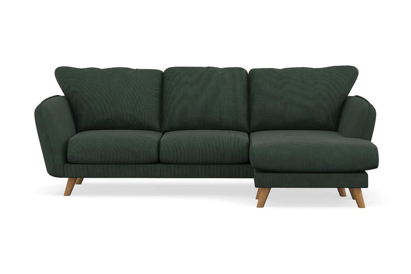 Trend Lyx 3-sits Högervänd L-formad Divansoffa i Manchester, Mörkgrön