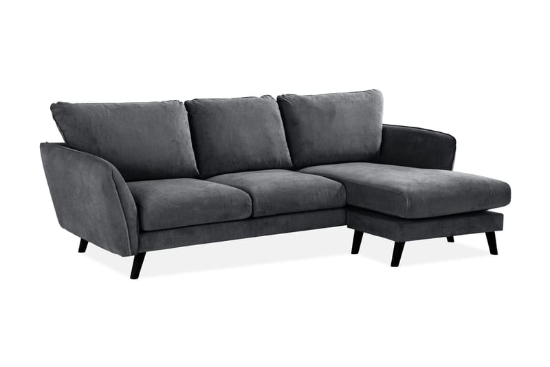 Trend Lyx 3-sits Högervänd L-formad Divansoffa i Tyg - Mörkgrå - Möbler - Vardagsrum - Soffor - Divansoffa & schäslong