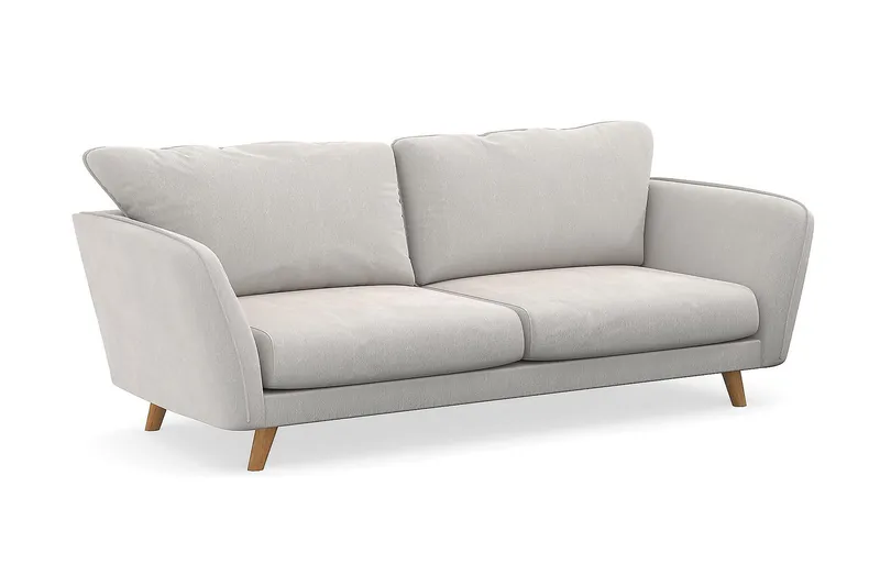 Trend Lyx 3-sits Sammetssoffa - Krämvit - Möbler - Vardagsrum - Soffor - Sammetssoffor