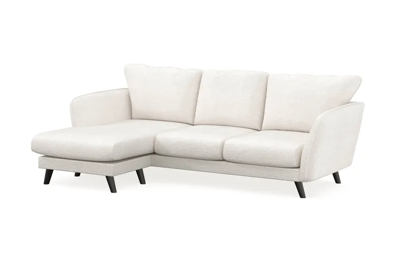 Trend Lyx 3-sits Vänstervänd L-formad Divansoffa i Bouclé - Vit - Möbler - Vardagsrum - Soffor - Divansoffa & schäslong