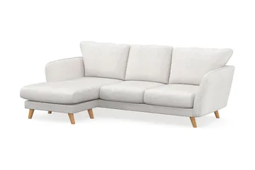 Trend Lyx 3-sits Vänstervänd L-formad Divansoffa i Bouclé - Vit - Möbler - Vardagsrum - Soffor - Divansoffa & schäslong
