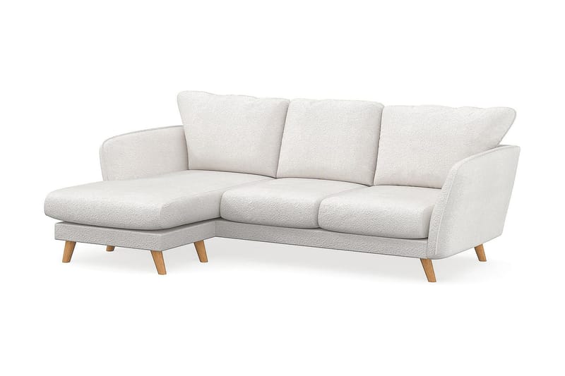 Trend Lyx 3-sits Vänstervänd L-formad Divansoffa i Bouclé - Vit - Möbler - Vardagsrum - Soffor - Divansoffa & schäslong