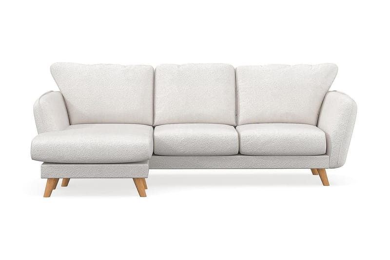 Trend Lyx 3-sits Vänstervänd L-formad Divansoffa i Bouclé - Vit - Möbler - Vardagsrum - Soffor - Divansoffa & schäslong