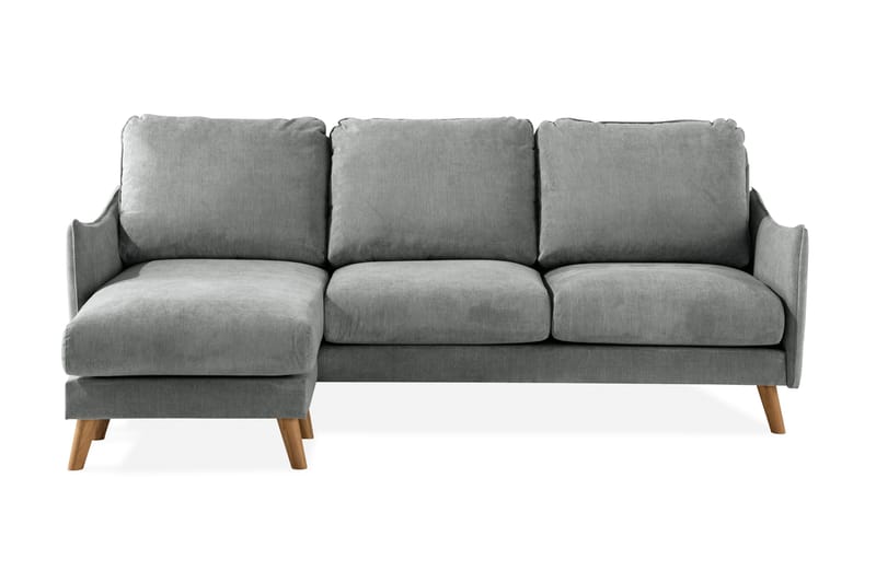 Trend Lyx 3-sits Vänstervänd L-formad Divansoffa i Tyg, Grå