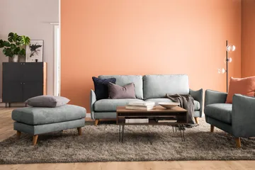Trend Lyx 3-sits Vänstervänd L-formad Divansoffa i Tyg - Grå - Möbler - Vardagsrum - Soffor - Divansoffa & schäslong