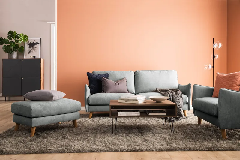 Trend Lyx 3-sits Vänstervänd L-formad Divansoffa i Tyg - Grå - Möbler - Vardagsrum - Soffor - Divansoffa & schäslong