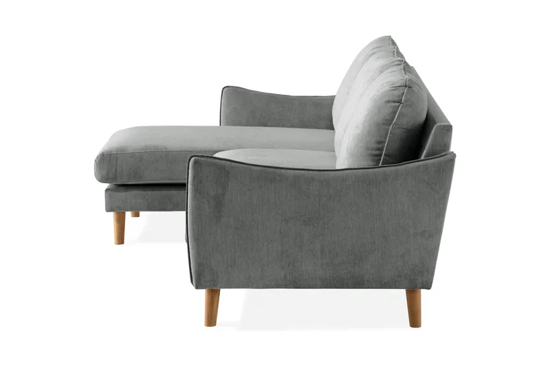 Trend Lyx 3-sits Vänstervänd L-formad Divansoffa i Tyg - Grå - Möbler - Vardagsrum - Soffor - Divansoffa & schäslong