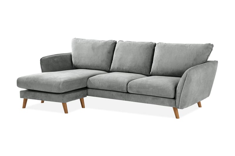 Trend Lyx 3-sits Vänstervänd L-formad Divansoffa i Tyg - Grå - Möbler - Vardagsrum - Soffor - Divansoffa & schäslong