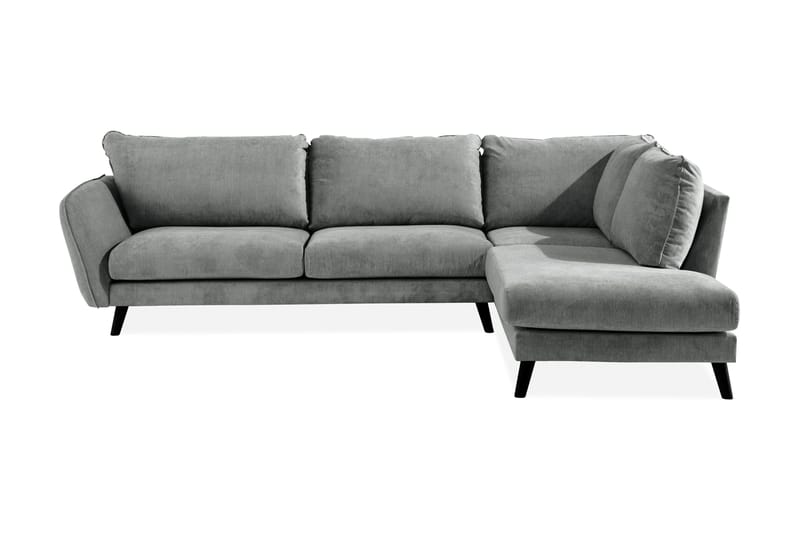 Trend Lyx 4-sits Högervänd L-formad Schäslongsoffa i Tyg, Grå